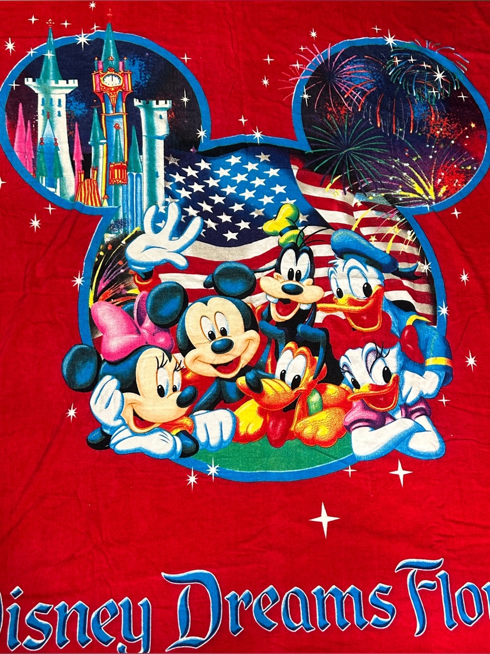 Disney Parks Mickey Friends Castle Fireworks Oversized Beach Towel 58x66 NWOT